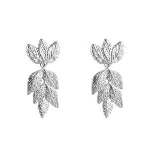 silberne Ohrringe im Vintage Look mit Blatt-Details