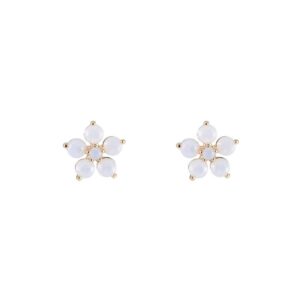 kleine Ohrstecker in Blumen Optik mit weißen Steinchen